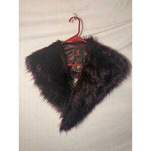 Adrienne Landau Fauz Fur Stole Cap Collar Purple Womens Size 2X‎ 3X So Fancy